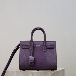 ysl0738 YSL SAC DE JOUR Top Handle Bag Purple