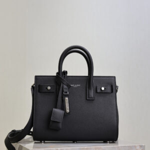 ysl0741 YSL SAC DE JOUR Top Handle Bag Black Silver Hardware