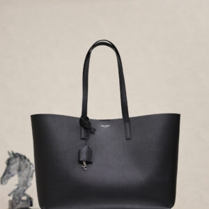 ysl0746 YSL 394195 Tote Bag Black Silver Hardware