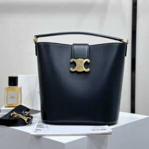 cel0013 Celine Triomphe Louise Black Flap Bag