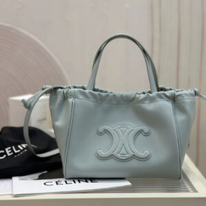 cel0022 Celine Triomphe Bucket Blue Tote Bag