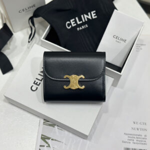 cel0043 Celine Triomphe Wallet Black