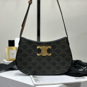 cel0137 Celine Triomphe Gold Flap Bag