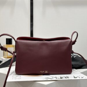 cel0183 Celine Triomphe Red Flap Bag