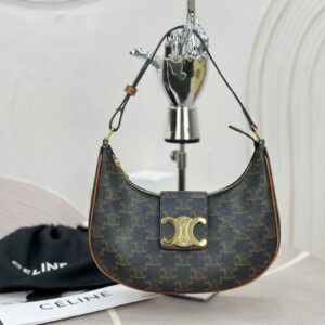cel0201 Celine Triomphe Ava Brown Hobo Bag