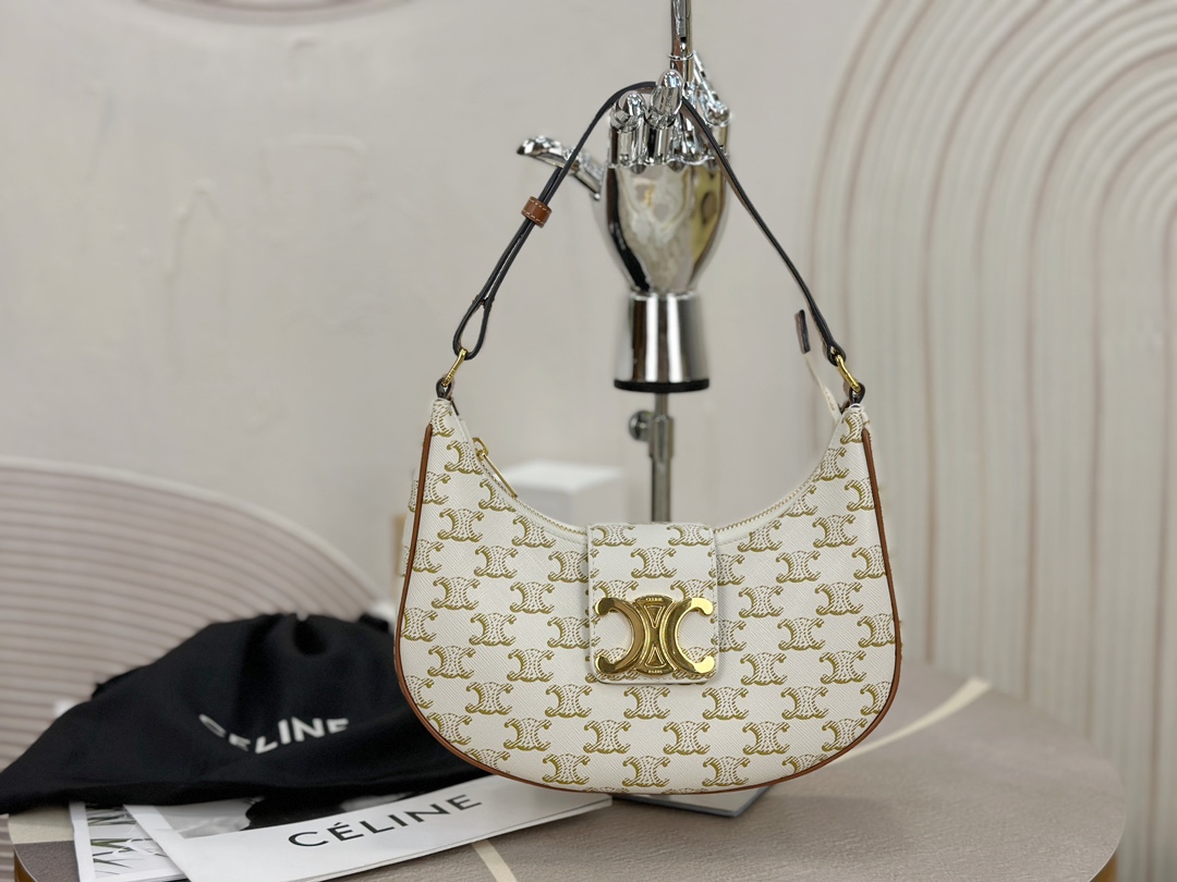 cel0202 Celine Triomphe Ava Brown Hobo Bag