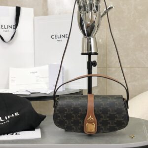 cel0218 Celine Tabou Brown Flap Bag