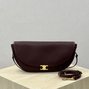 cel0229 Celine Triomphe Red Flap Bag