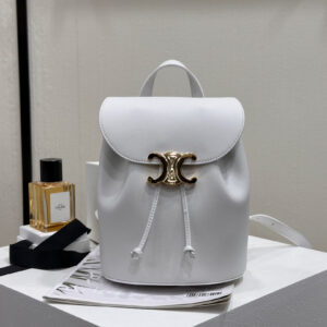 cel0246 Celine Triomphe Bonnie White Backpack