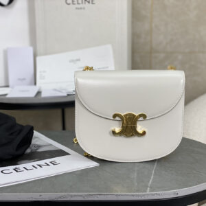 cel0248 Celine Triomphe Gold Flap Bag