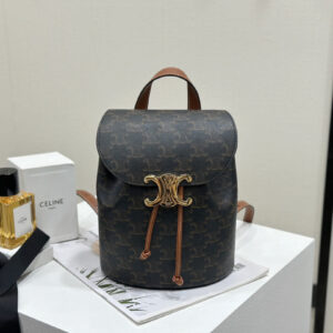 cel0257 Celine Triomphe Bonnie Brown Backpack