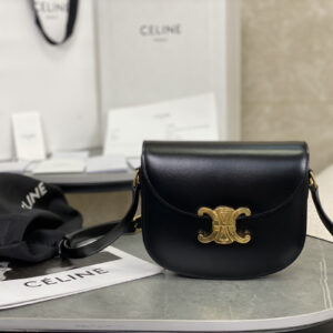cel0272 Celine Triomphe Gold Flap Bag