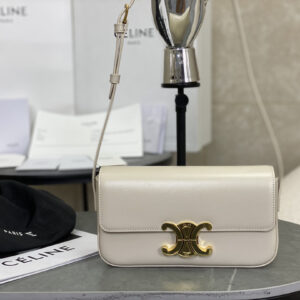 cel0274 Celine Triomphe Ava White Hobo Bag
