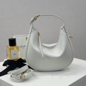 cel0311 Celine Lul White Top Handle Bag