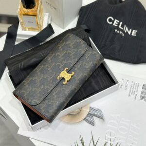 cel0324 Celine Triomphe Wallet Brown
