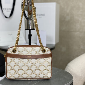 cel0347 Celine Patapan Brown Hobo Bag
