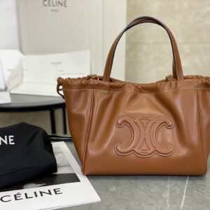 cel0398 Celine Triomphe Bucket Brown Tote Bag