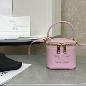 cel0409 Celine Triomphe Pink Flap Bag