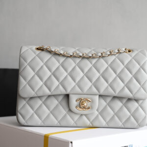bag0484 Chanel Classic Flap White Gold Hardware