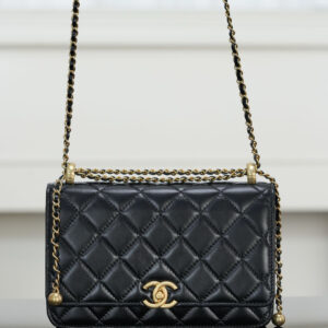 bag0499 Chanel Bag Black Gold Hardware