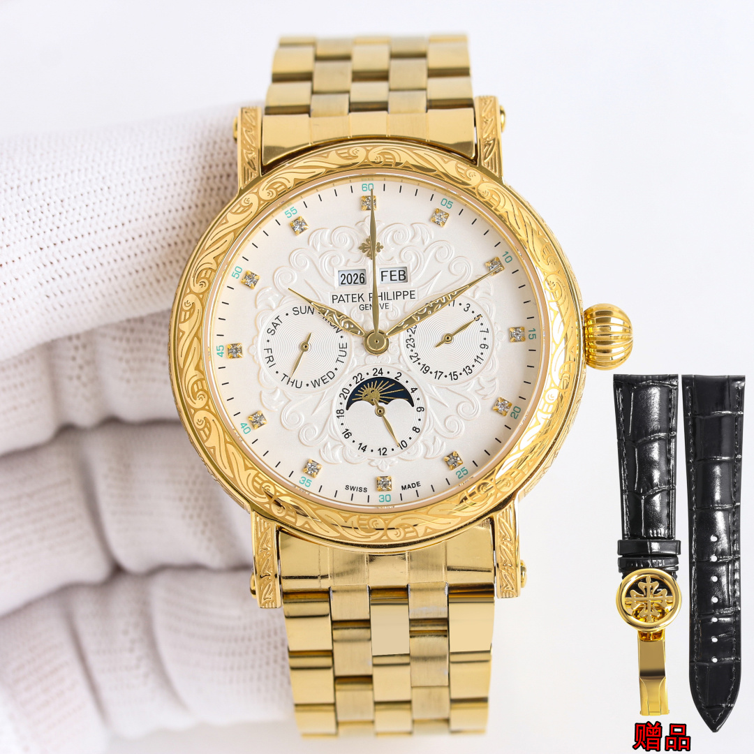 Patek Philippe Watch 42mm White / Gold - watch0277