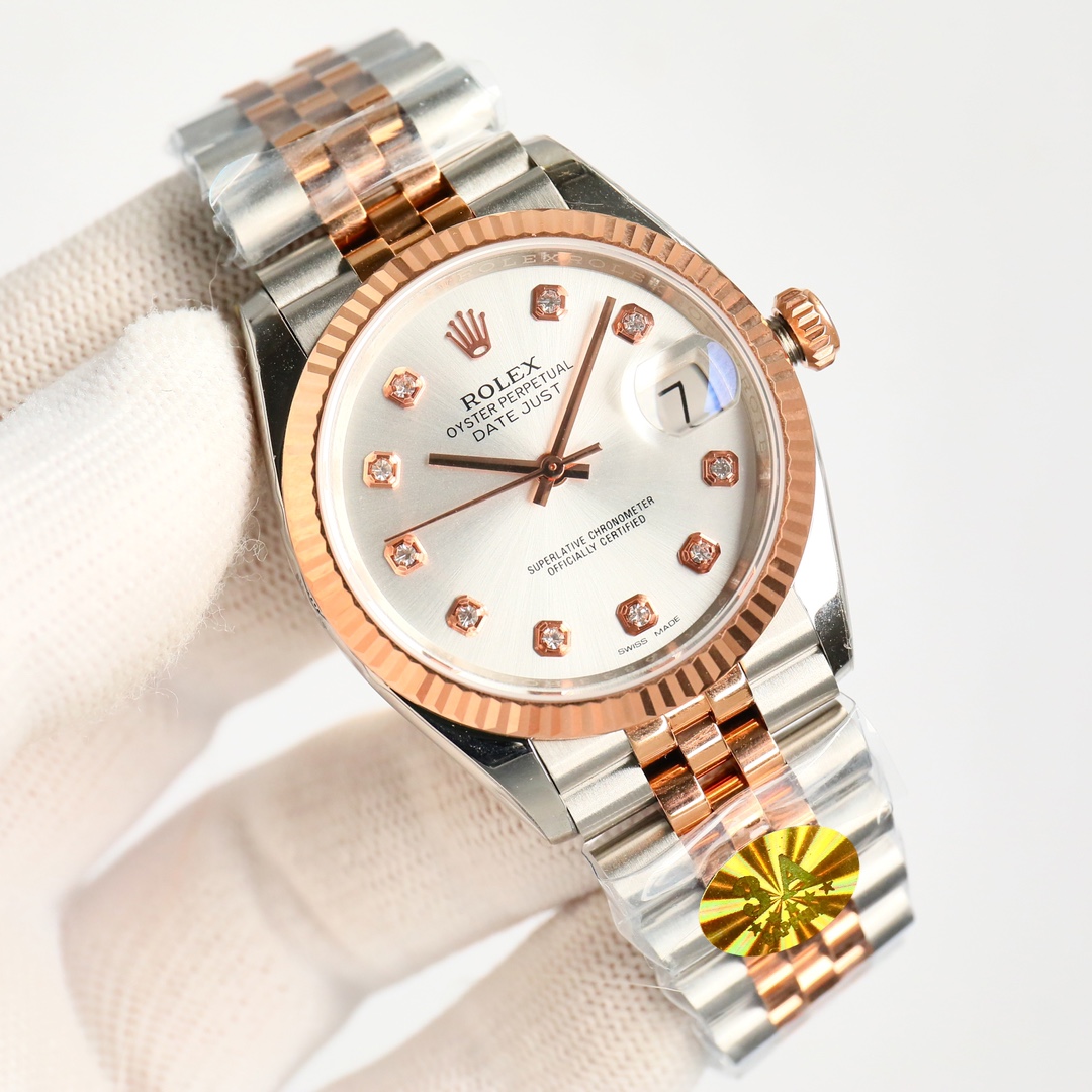 Rolex Datejust 36mm White / Green - watch0311