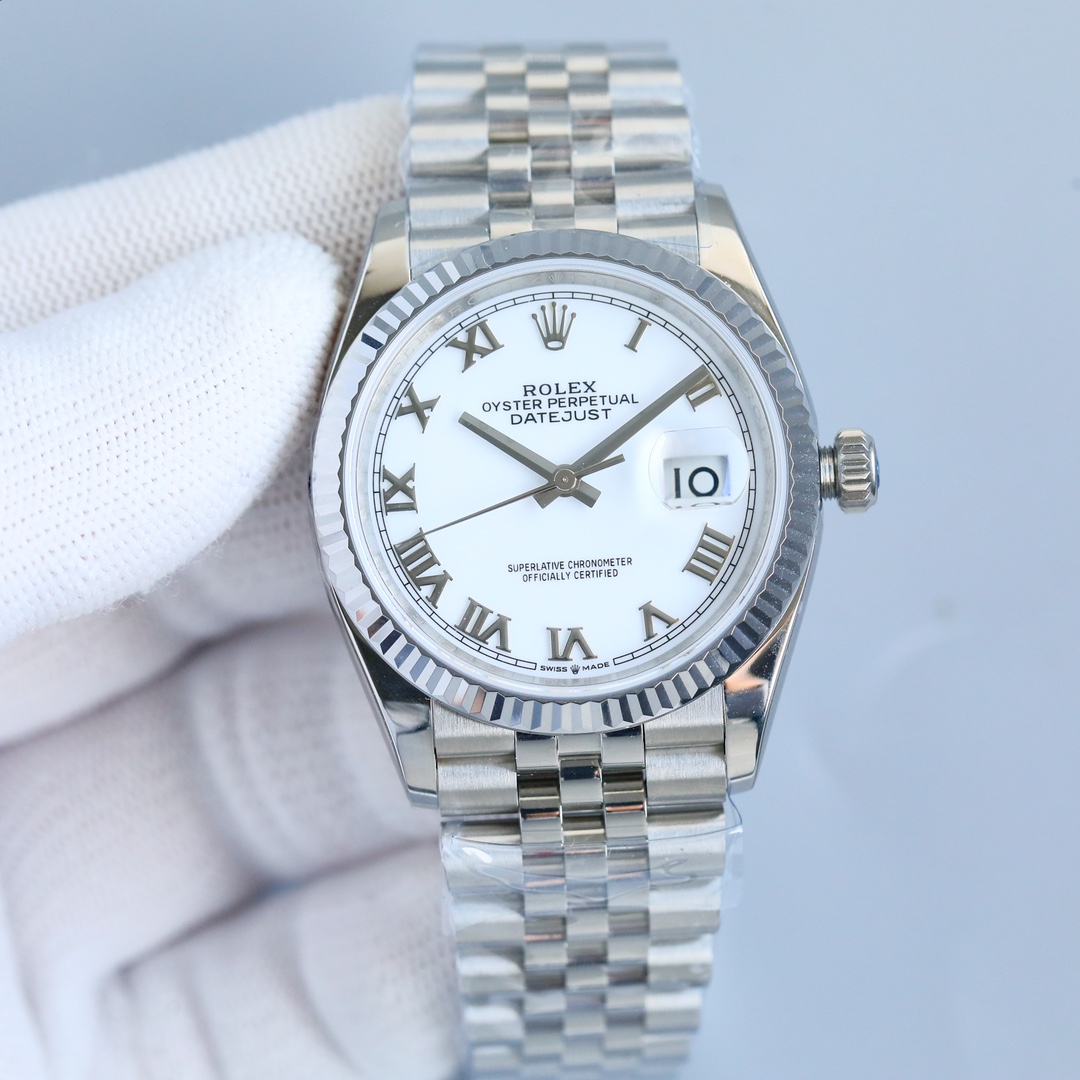 Rolex Datejust 36mm Green / Silver - watch0387