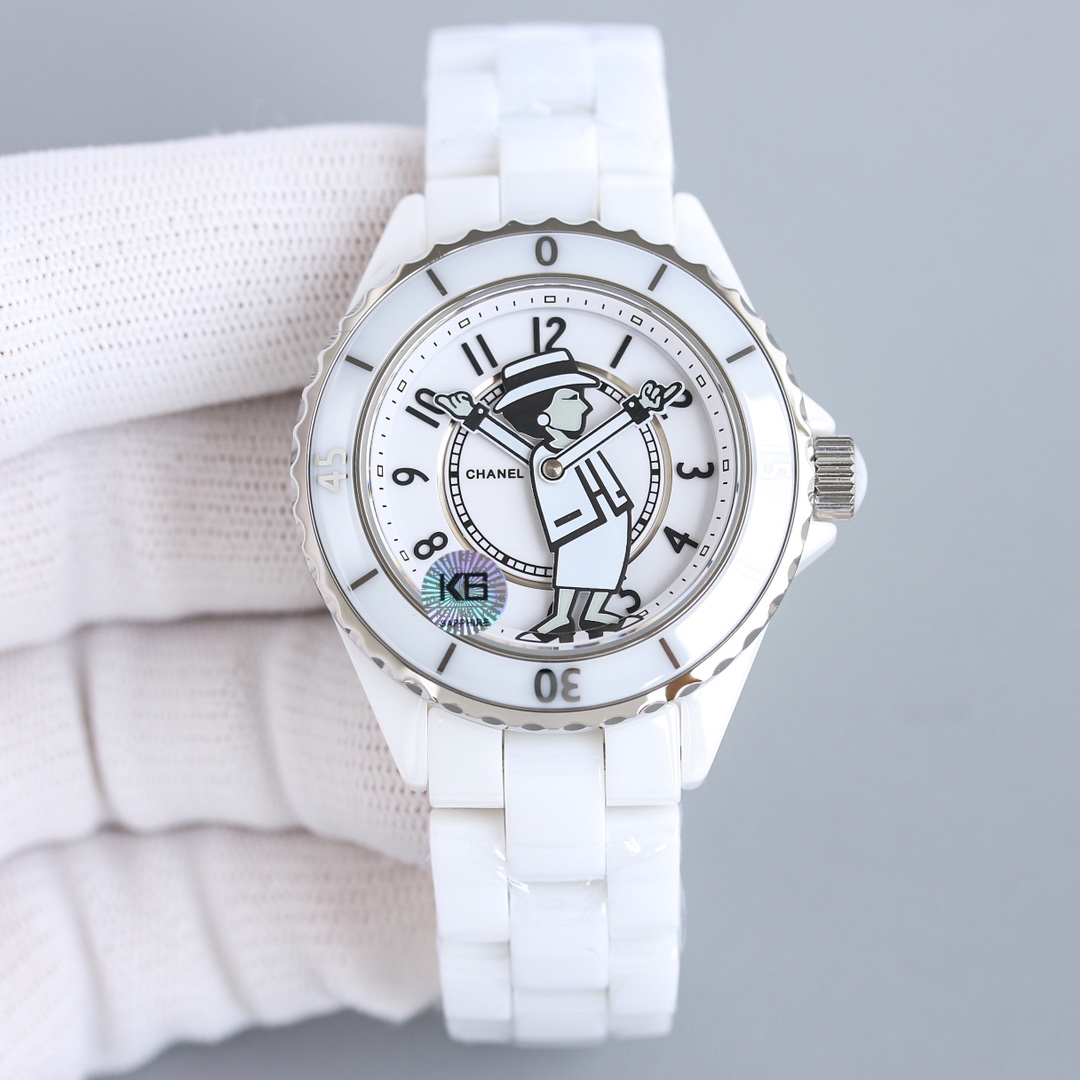 Chanel Watch 38mm Black / White - watch0403