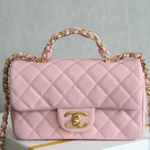 bag0514 Chanel Top Handle Mini Pink Gold Hardware