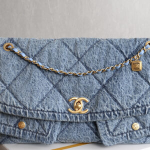 bag0526 Chanel Hobo Blue Gold Hardware
