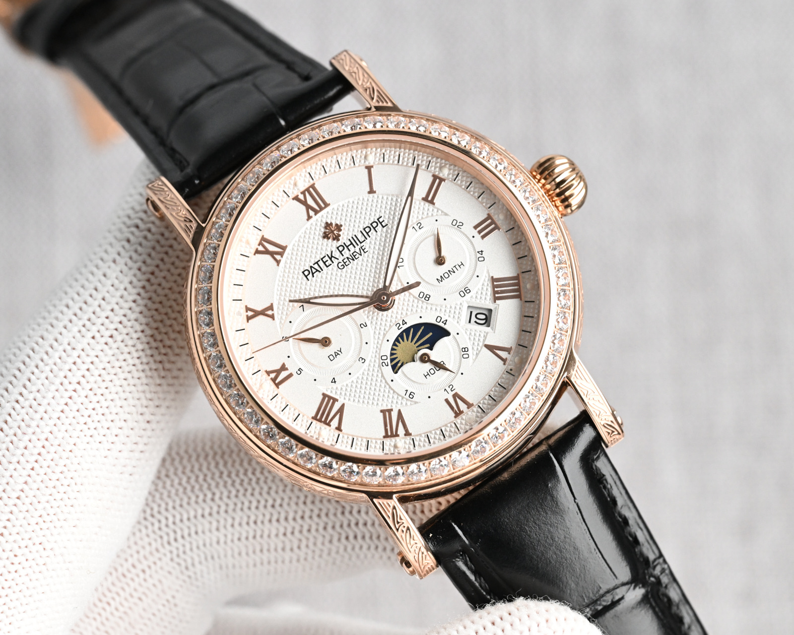 Patek Philippe Watch 42mm Rose Gold / Silver - watch0664