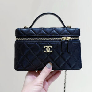 bag0542 Chanel Bag Black Gold Hardware