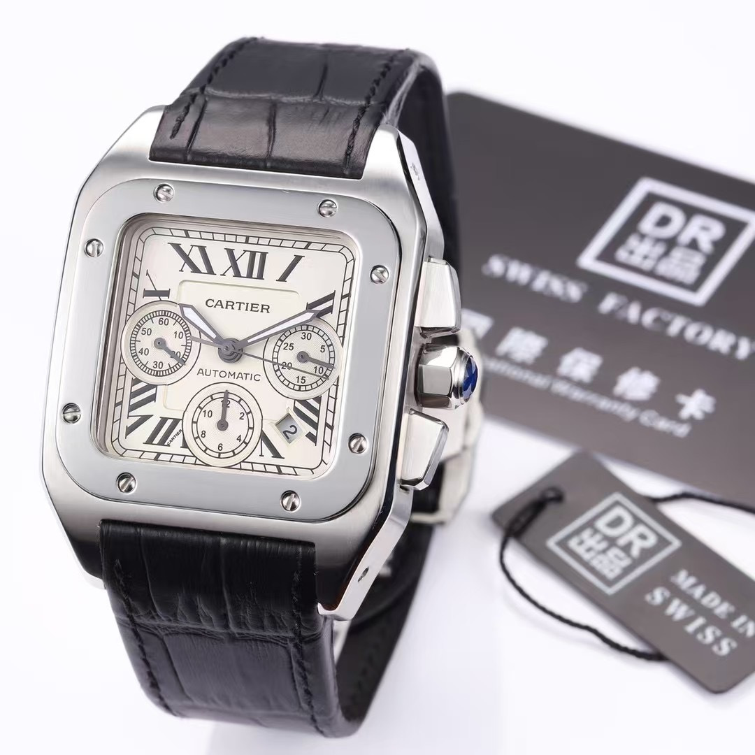 Cartier Santos 42mm Silver - watch0748