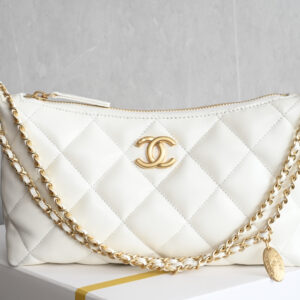 bag0567 Chanel Hobo White Gold Hardware