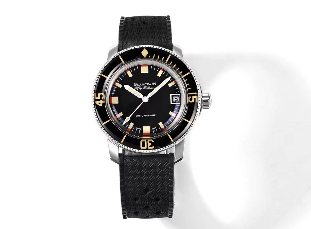 Blancpain Fifty Fathoms 23mm Black / Silver - watch0975