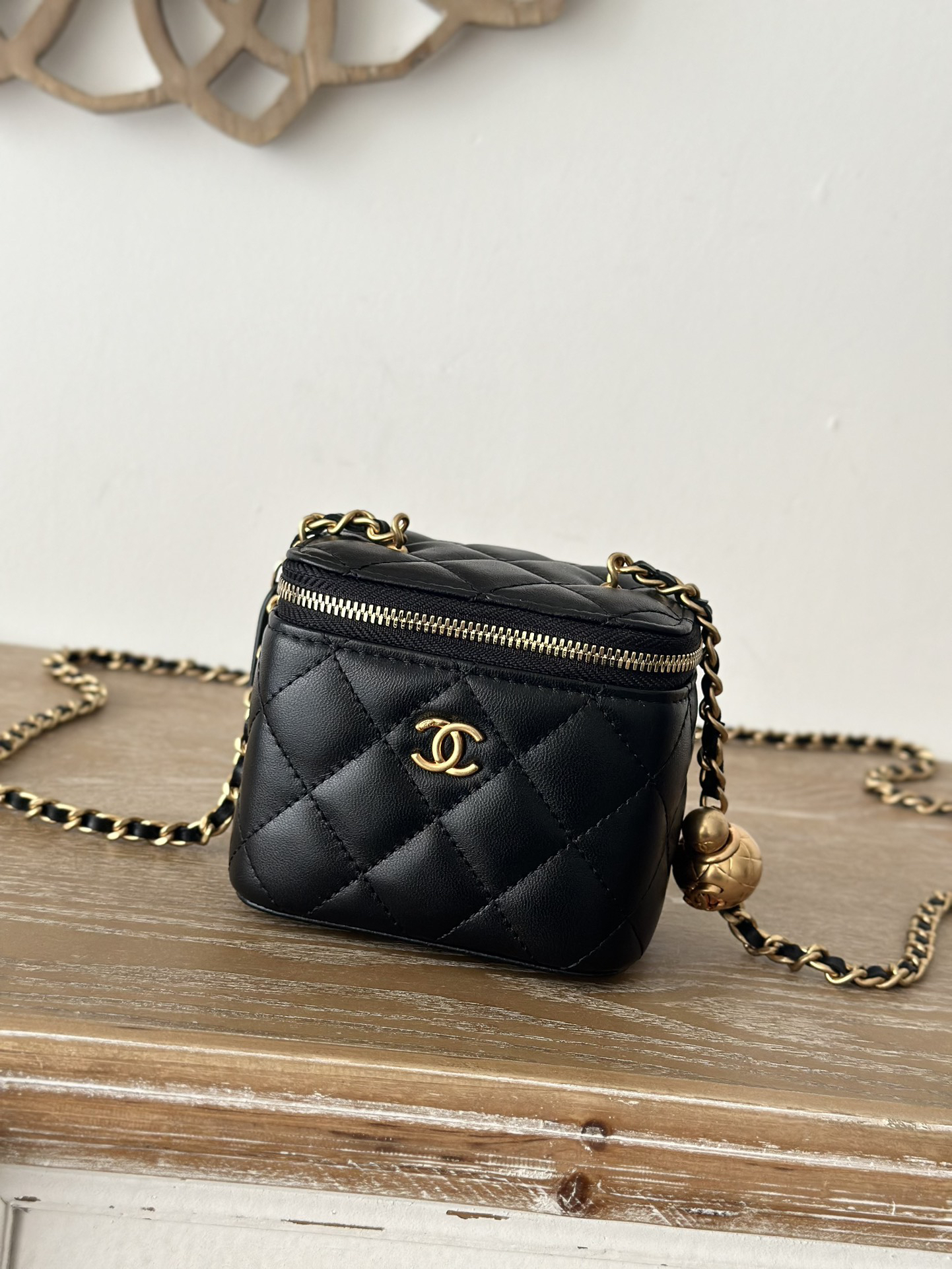 bag0577 Chanel Bag Mini Black Gold Hardware