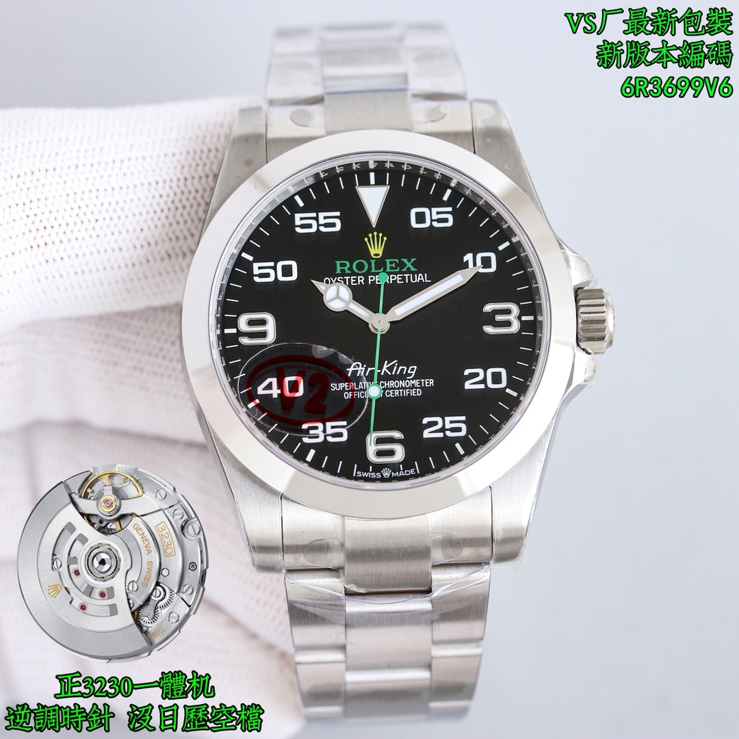 Rolex Watch 40mm Black / Green - watch1232