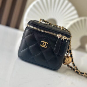 bag0595 Chanel Beauty Mini Black Gold Hardware