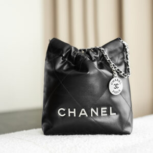 bag0600 Chanel Bag Black Silver Hardware