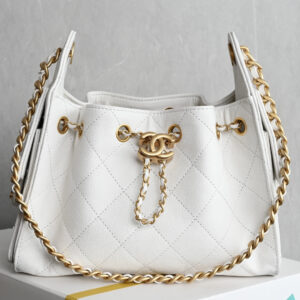 bag0606 Chanel 25 Bag Hobo Mini White Gold Hardware