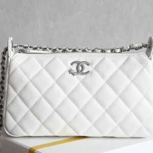 bag0613 Chanel Bag White Silver Hardware