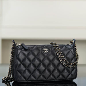 bag0756 Chanel Hobo Black Gold Hardware