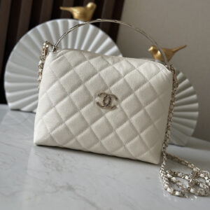 bag0787 Chanel Top Handle White
