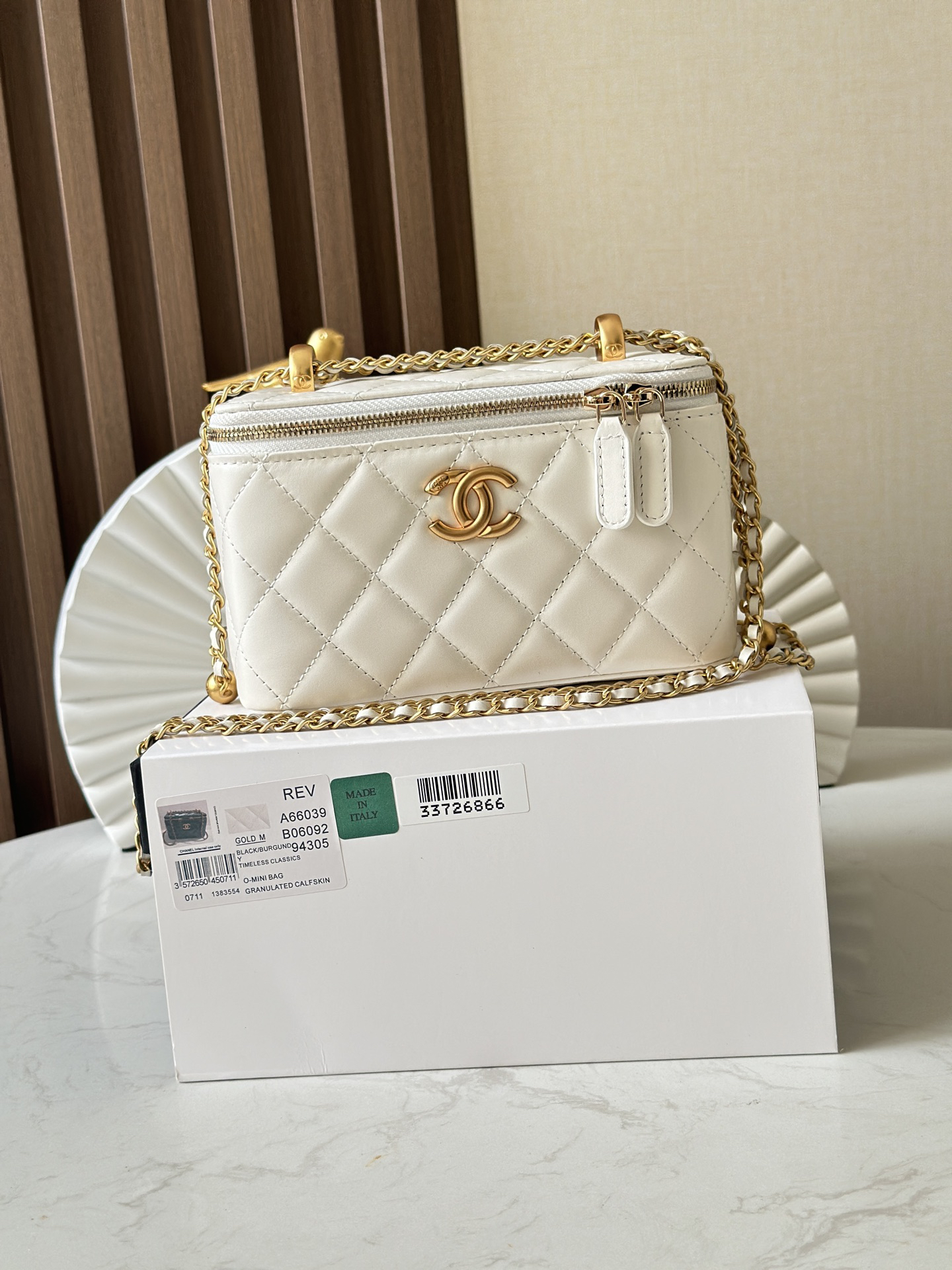 bag0792 Chanel Bag White Gold Hardware