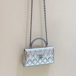 bag0867 Chanel Kelly Top Handle Silver