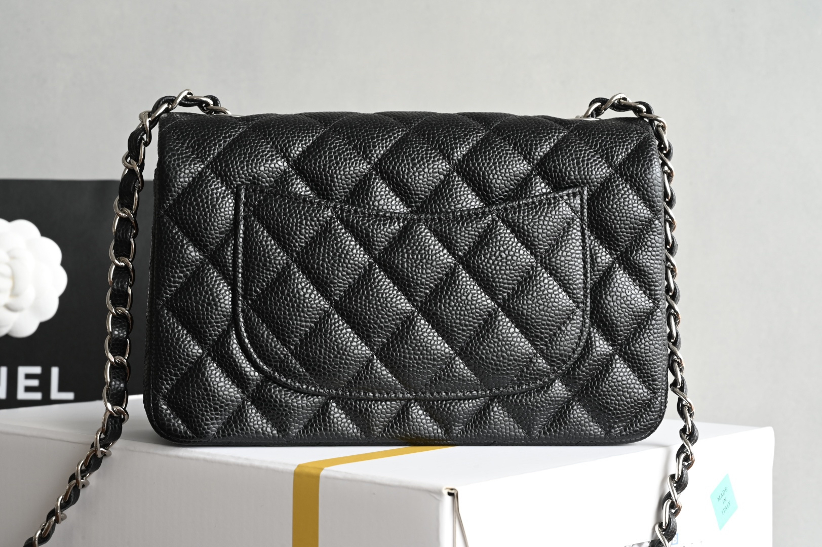 bag0110 Chanel Classic Flap Mini Black Silver Hardware - Image 2