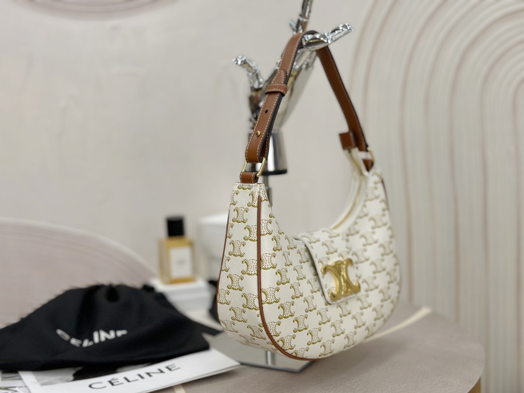 cel0202 Celine Triomphe Ava Brown Hobo Bag - Image 2