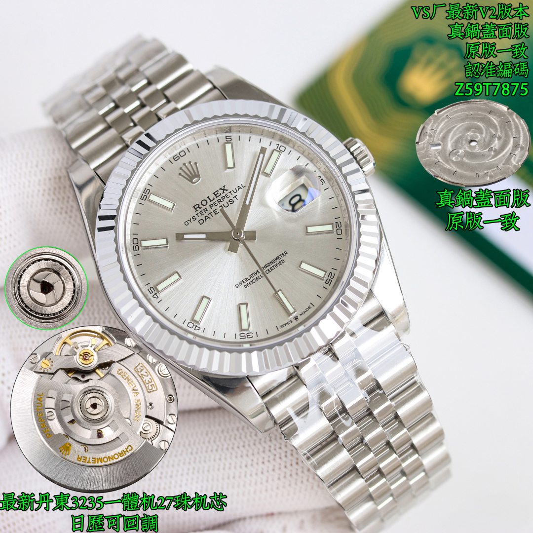 Rolex Datejust 41mm Green / Silver - watch0111 - Image 2