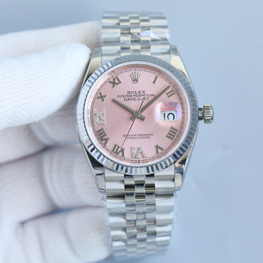 Rolex Datejust 36mm Green / Silver - watch0387 - Image 2