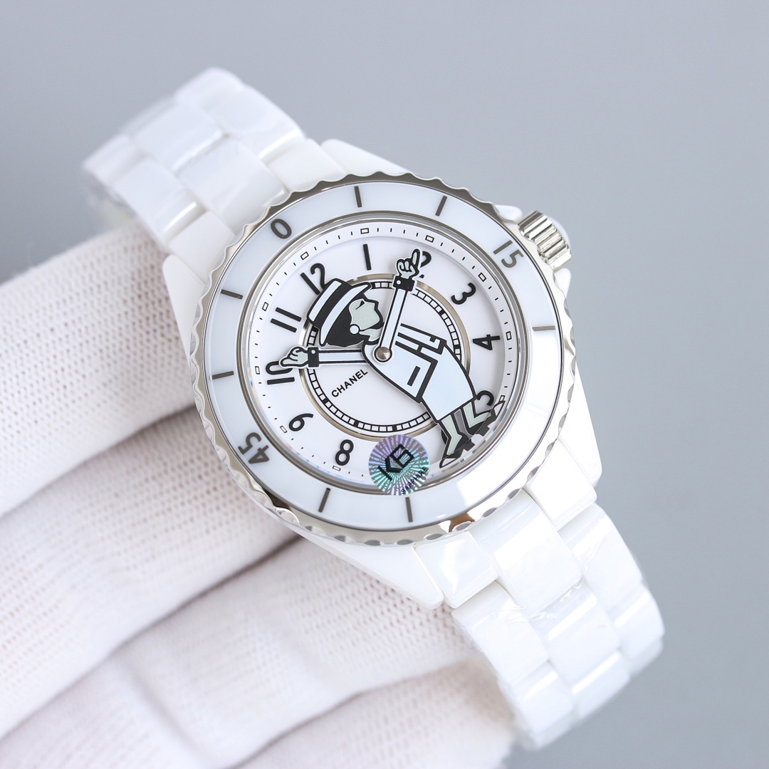 Chanel Watch 38mm Black / White - watch0403 - Image 2